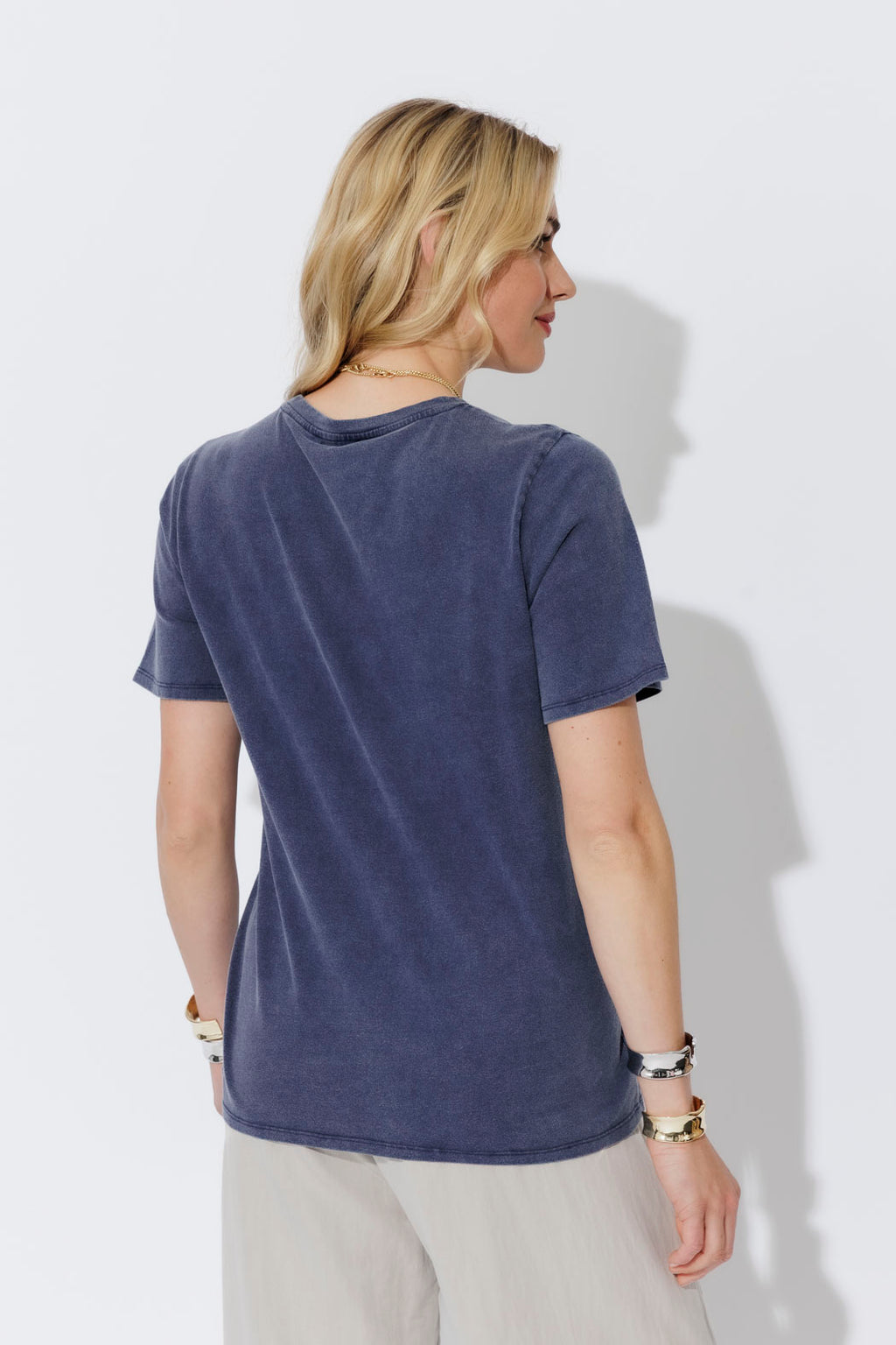 Navy Washed Cotton Freedom T-Shirt