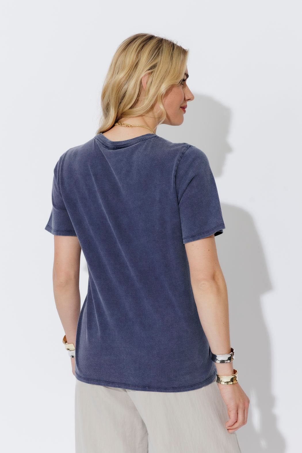Navy Washed Cotton Freedom T-Shirt