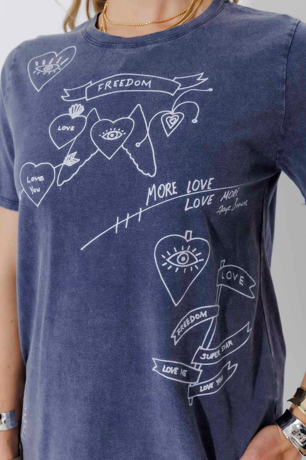 Navy Washed Cotton Freedom T-Shirt