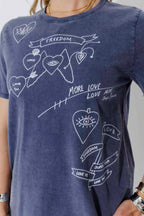 Navy Washed Cotton Freedom T-Shirt