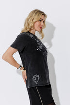 Charcoal Washed Cotton Freedom T-Shirt