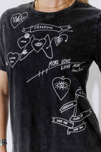 Charcoal Washed Cotton Freedom T-Shirt