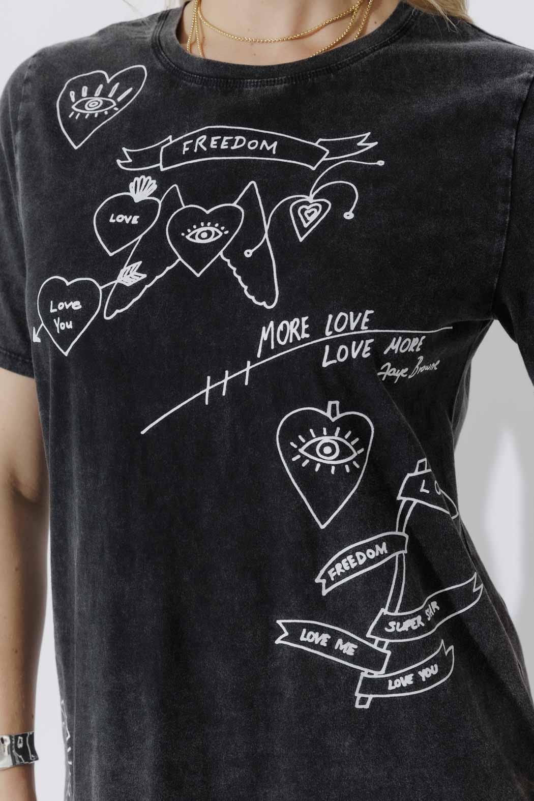 Charcoal Washed Cotton Freedom T-Shirt