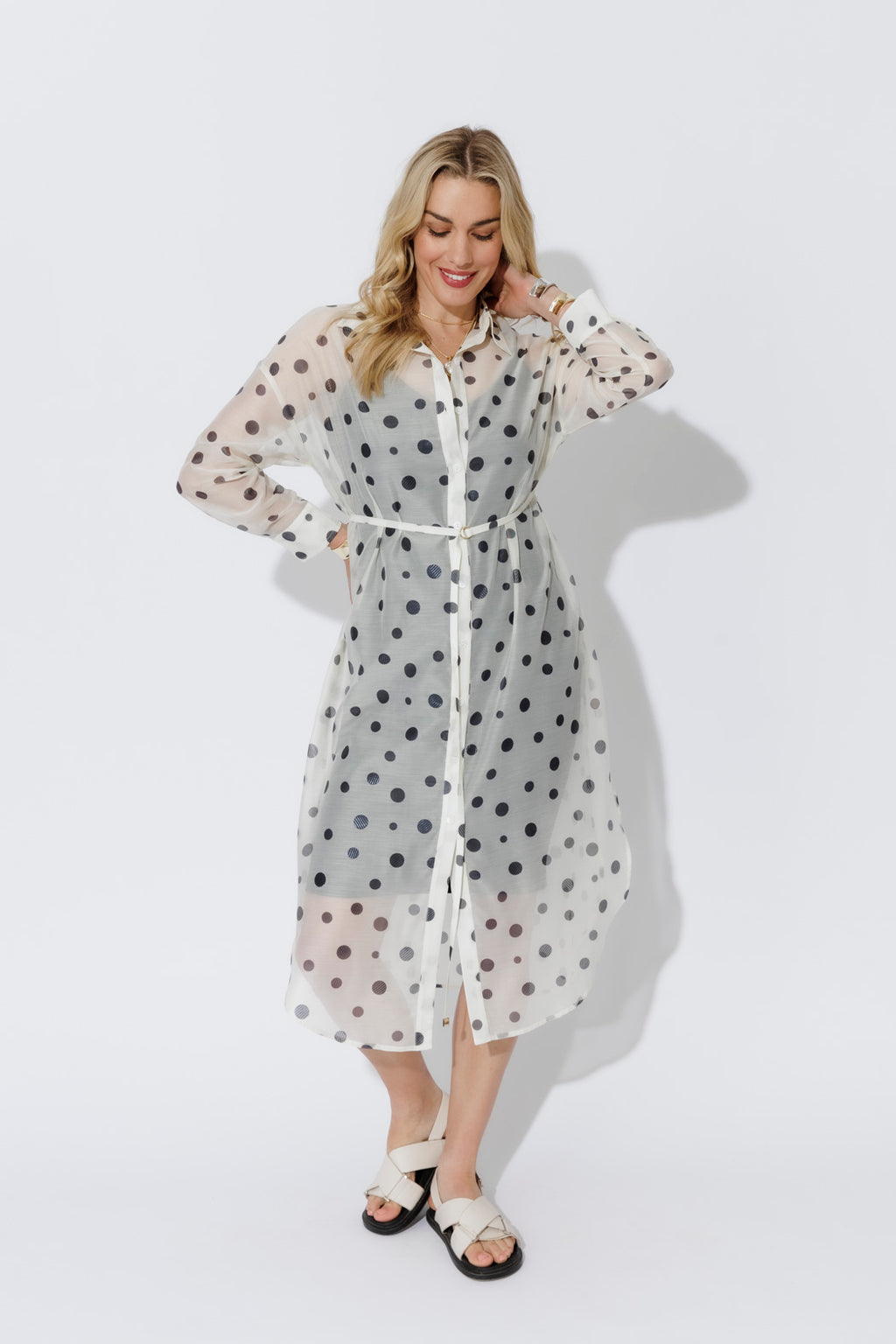 Ivory/Black Spot Long Shirt