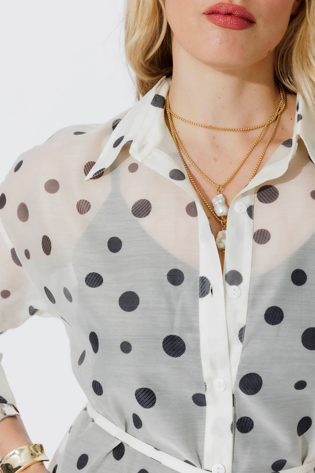 Ivory/Black Spot Long Shirt