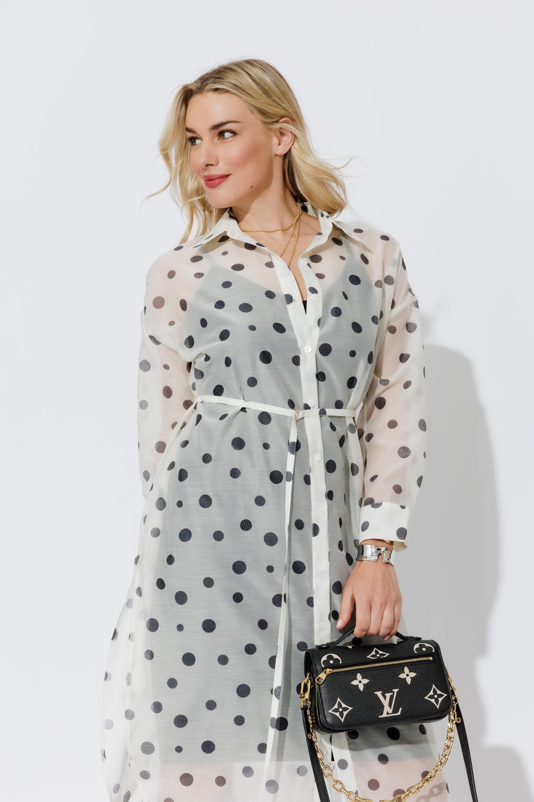 Ivory/Black Spot Long Shirt
