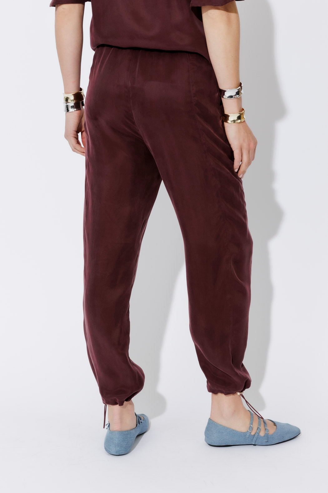 Chocolate Cupro Dart Pant