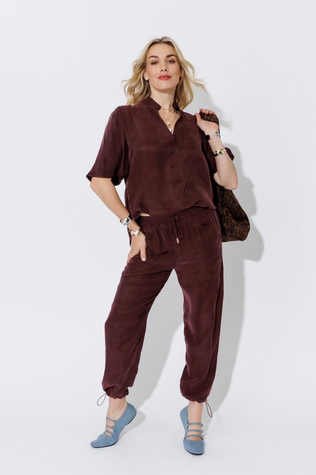 Chocolate Cupro Dart Pant