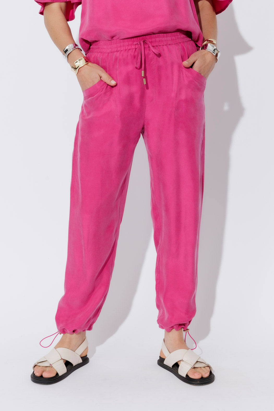 Pink Cupro Dart Pant