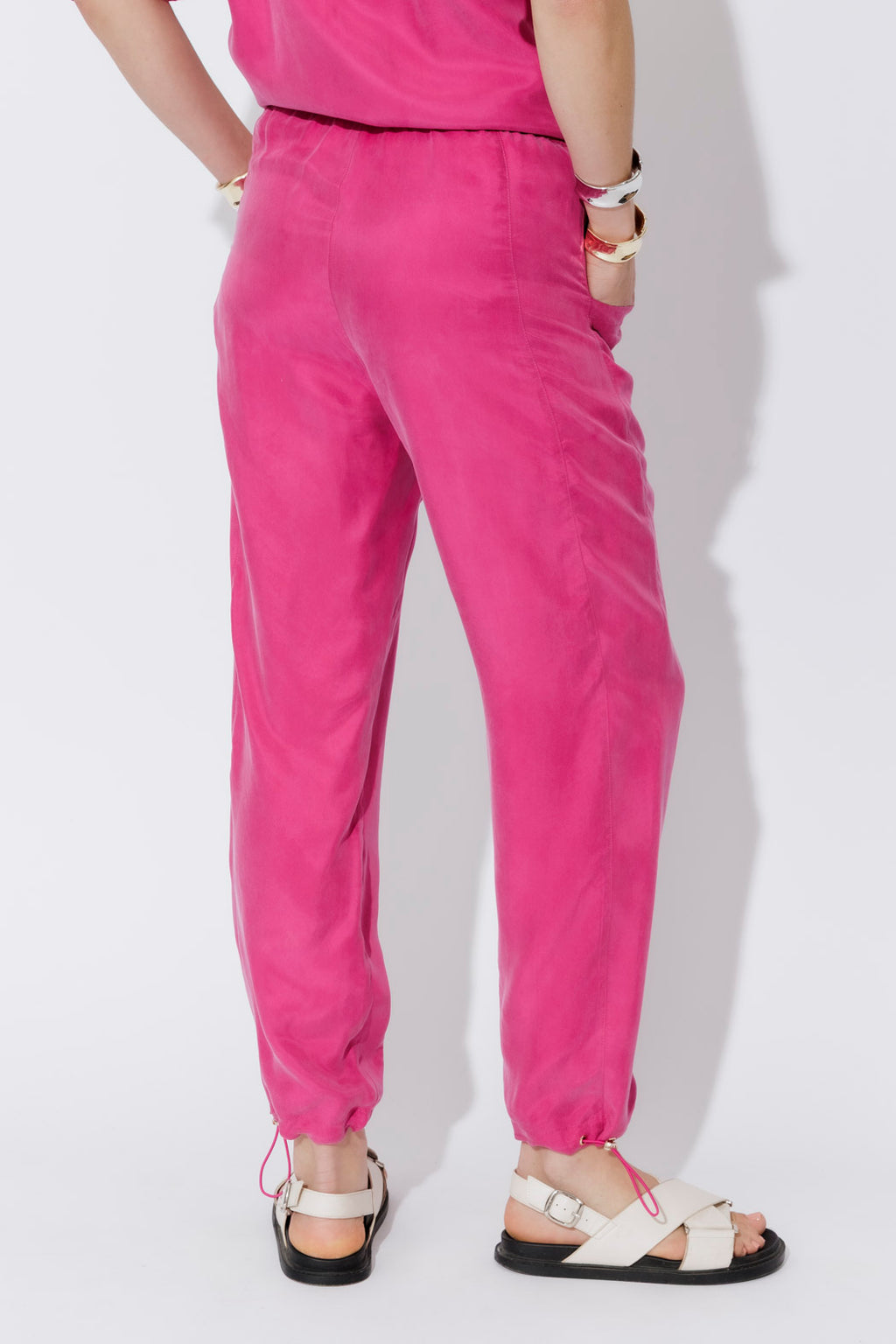 Pink Cupro Dart Pant