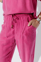 Pink Cupro Dart Pant