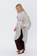 Brown/White Long Lyocell Shirt