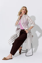 Brown/White Long Lyocell Shirt