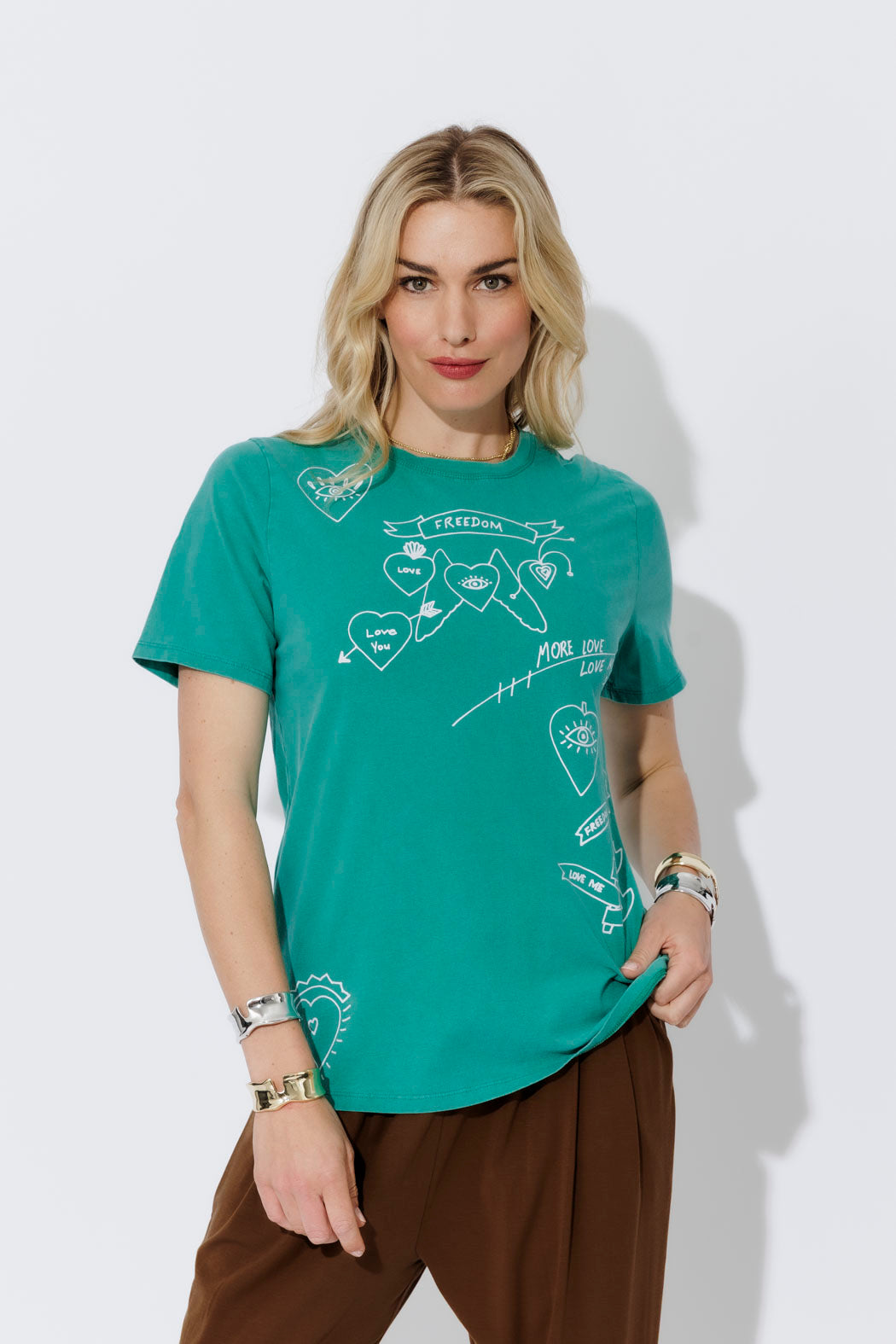 Aqua Washed Cotton Freedom T-Shirt