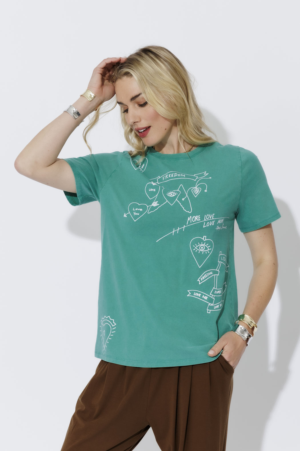 Aqua Washed Cotton Freedom T-Shirt