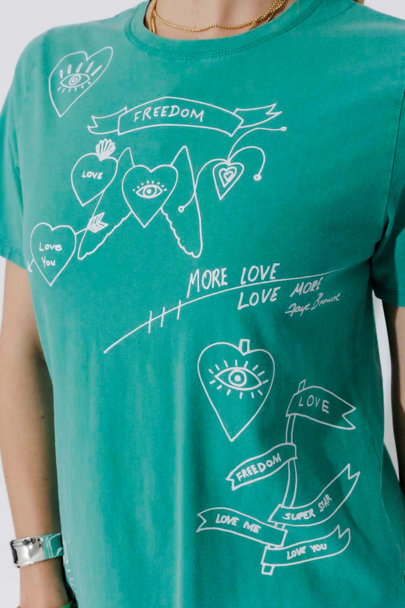 Aqua Washed Cotton Freedom T-Shirt