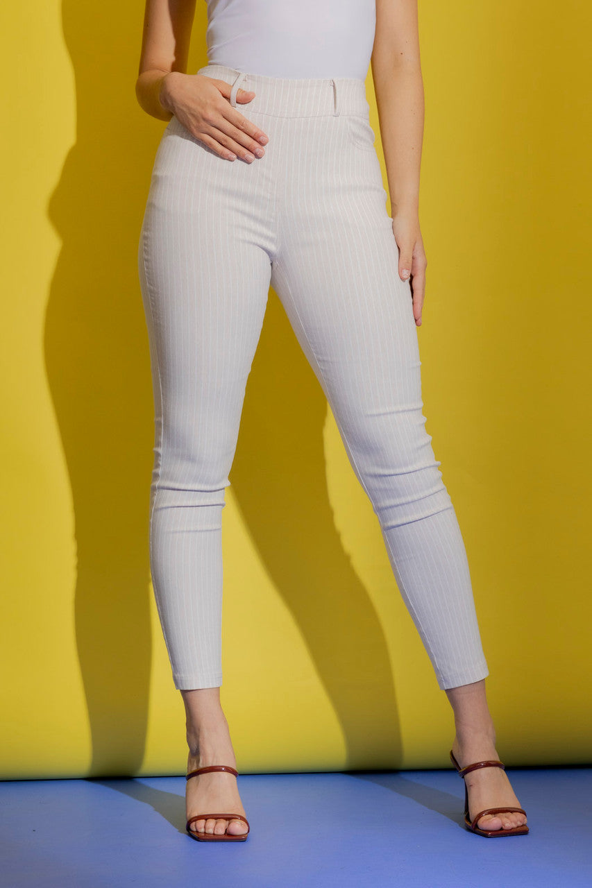 Beige Stripe Bengaline Jean Beige Stripe