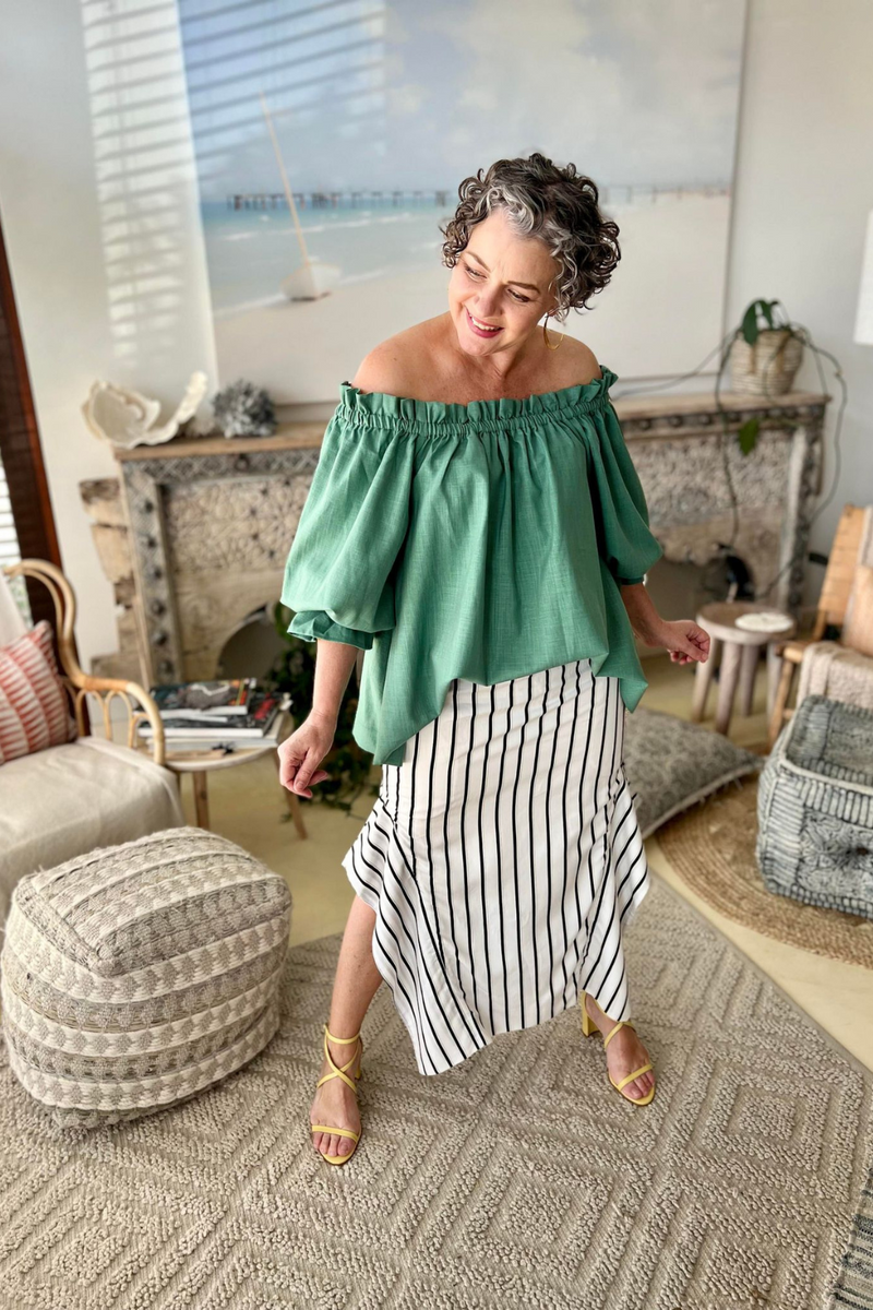 Sage Shimmer Top - FINAL SALE