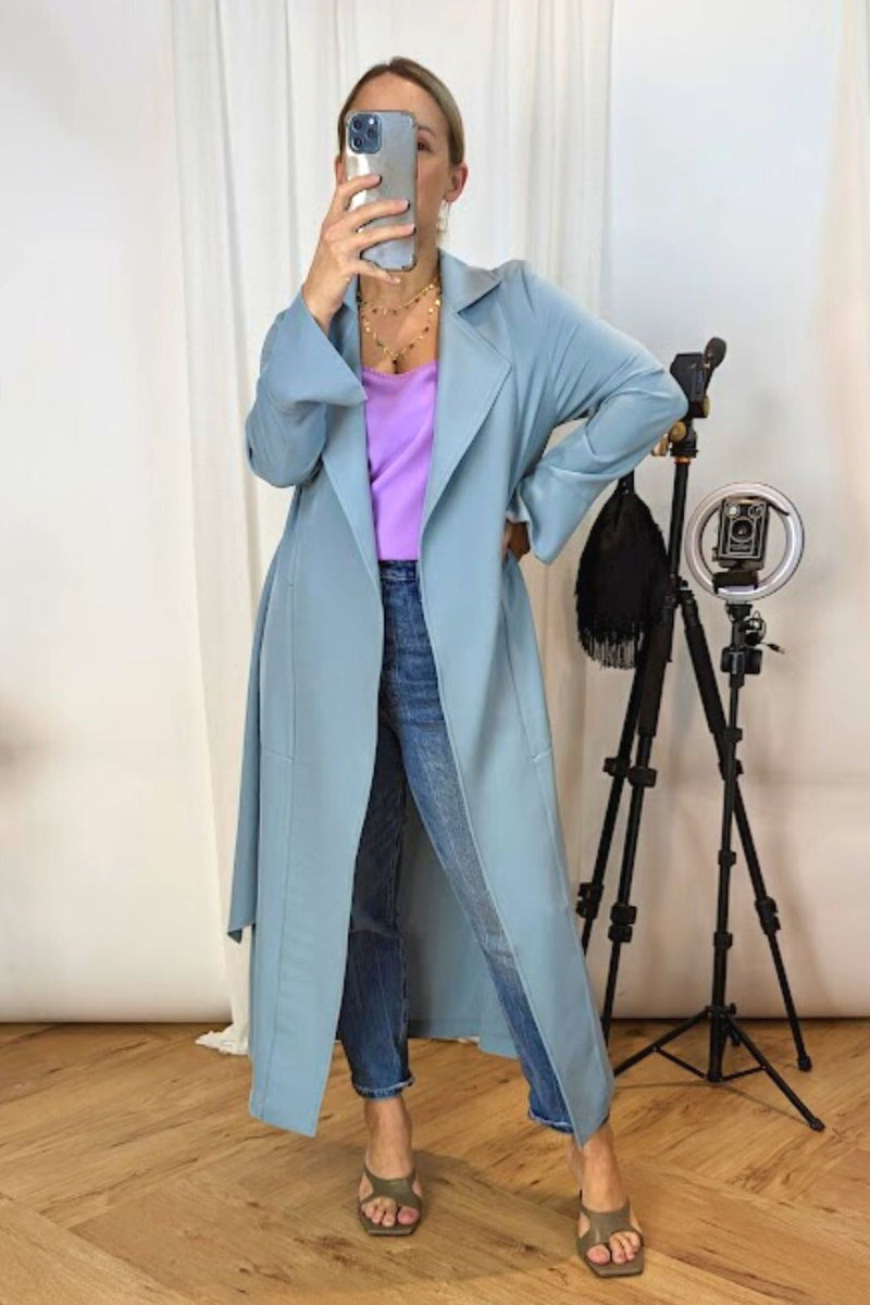 Duck Egg Euro Trench Coat - SALE