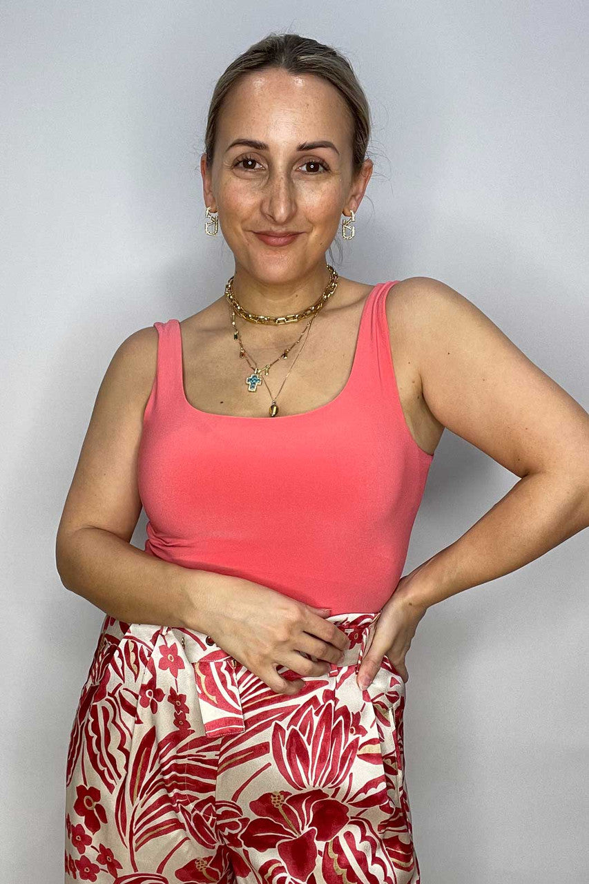 Coral Jersey Double Layer Cami