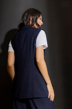 Navy Sorrento Single Breasted Vest