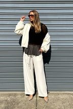 Ivory Drape Drawstring Pant