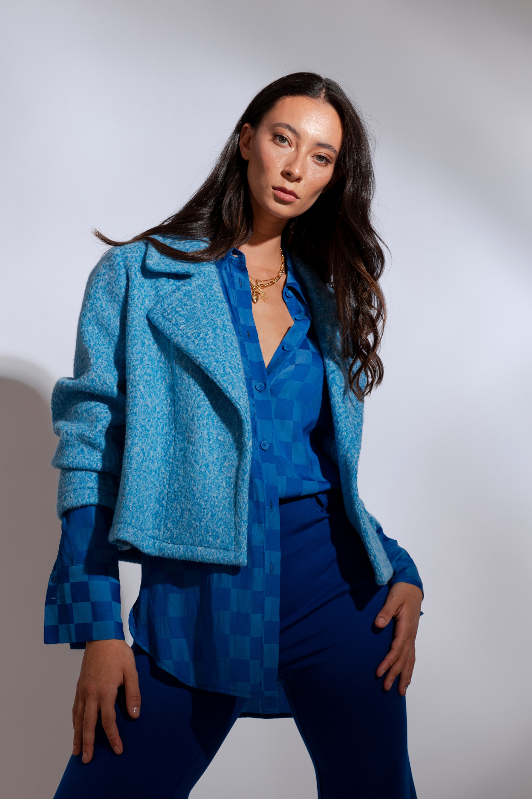 Blue Astra Crop Jacket