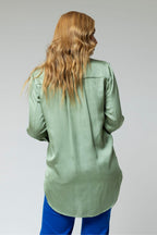 Mint Silky Blogger Shirt - Sale