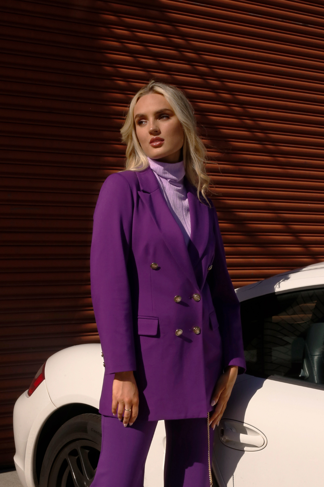 Purple Ponte Longline Blazer - SALE
