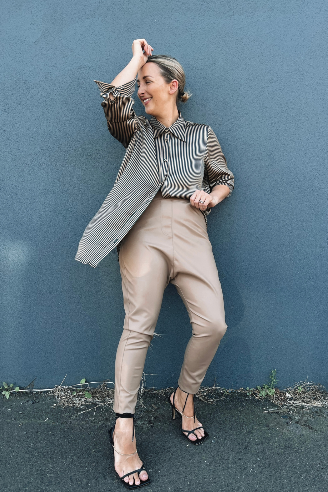 Taupe Vegan Leather Droppie - FINAL SALE