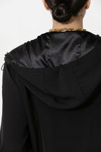 Black Euro Stud Hooded Jacket