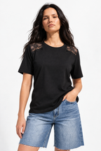 Black Modal Lace T-Shirt