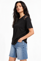 Black Modal Lace T-Shirt