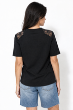 Black Modal Lace T-Shirt
