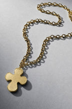 Gold Lapis Cross Necklace