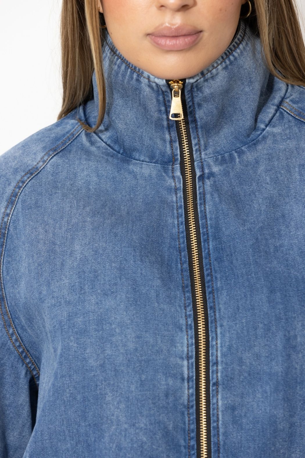 Mid Denim Athleisure Jacket
