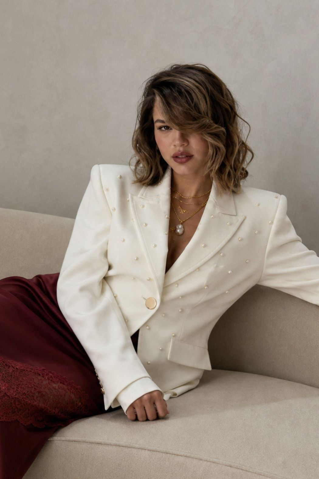 Ivory Euro Mia Pearl Jacket