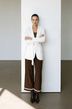 Ivory Euro Belted Boyfriend Blazer