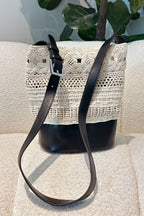 Ivory/Black Lola Crochet Bag