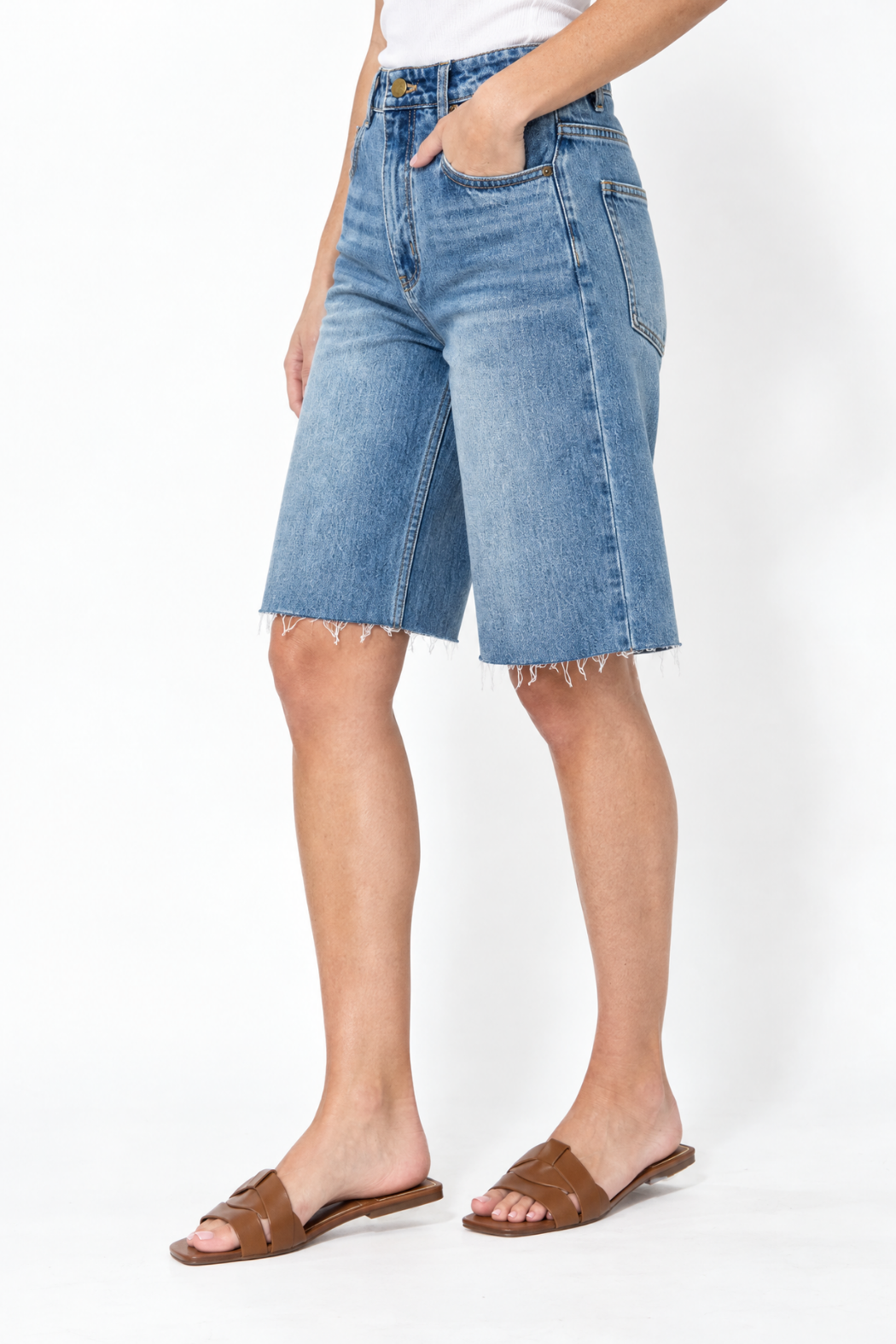 Mid Denim Shorts