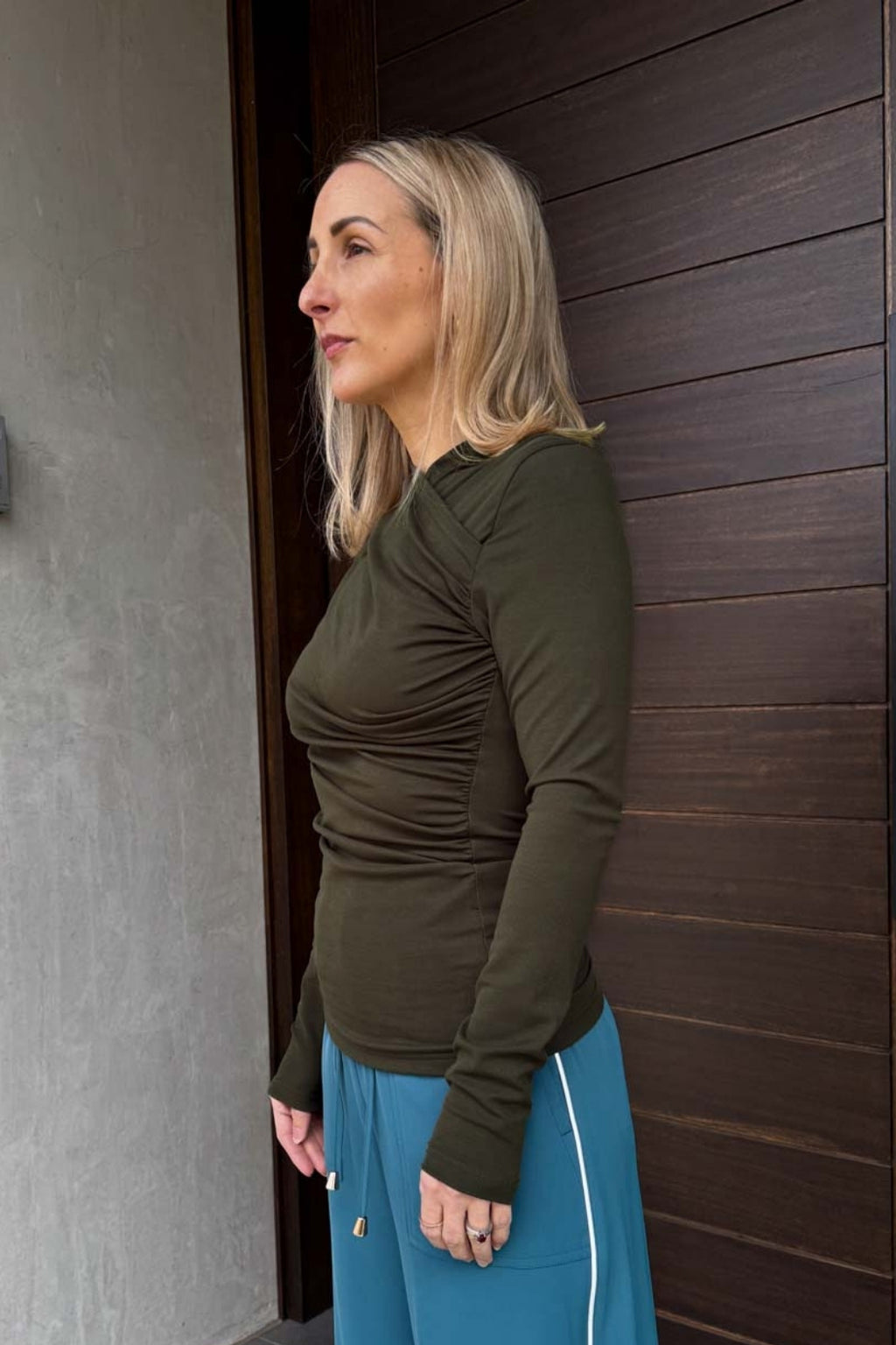 Khaki Tencel Livvie Top