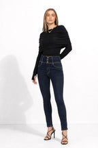 Dark Denim Waist Sculpt Corset Jean