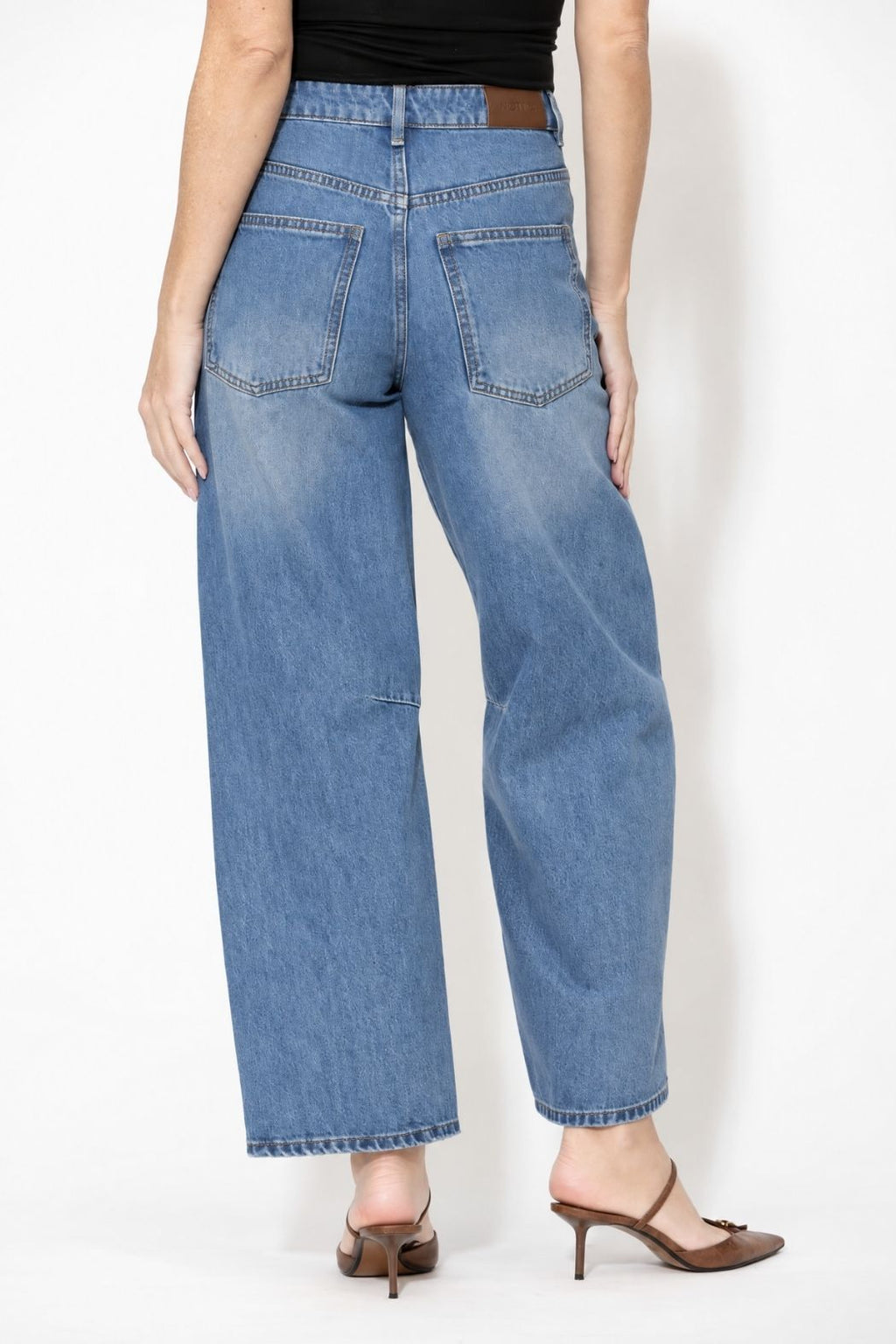 Mid Denim Distressed Cocoon Jean
