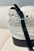 Ivory/Black Lola Crochet Bag