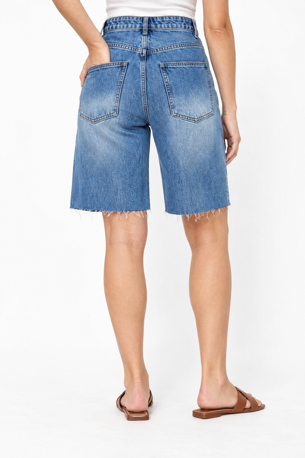 Mid Denim Shorts