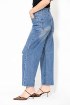 Mid Denim Distressed Cocoon Jean
