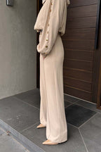 Beige Euro Stud Pant