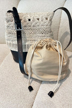 Ivory/Black Lola Crochet Bag