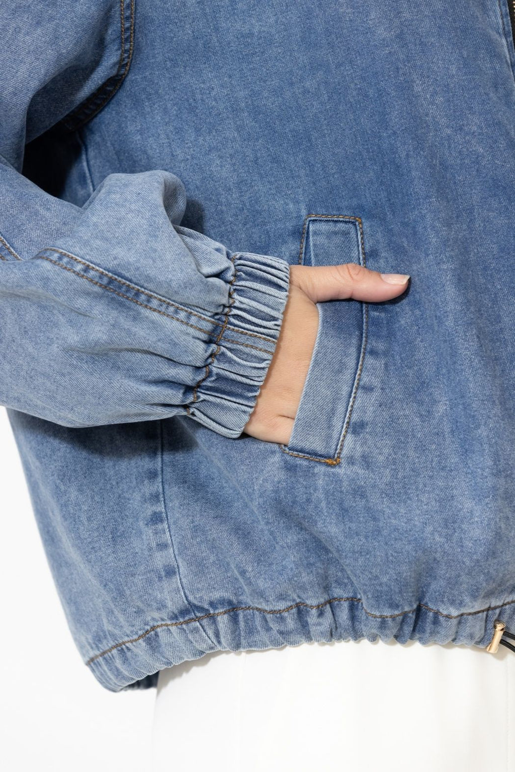 Mid Denim Athleisure Jacket