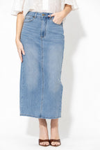 Blue Denim Maxi Skirt